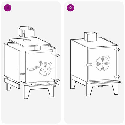 Camping Stove Black 35 x 50 x 60 cm Cold-rolled Steel