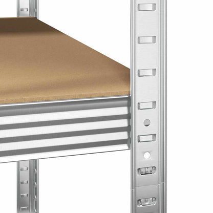 Corner Shelf with Shelf Silver 90 x 90 x 198 cm Engineered Wood