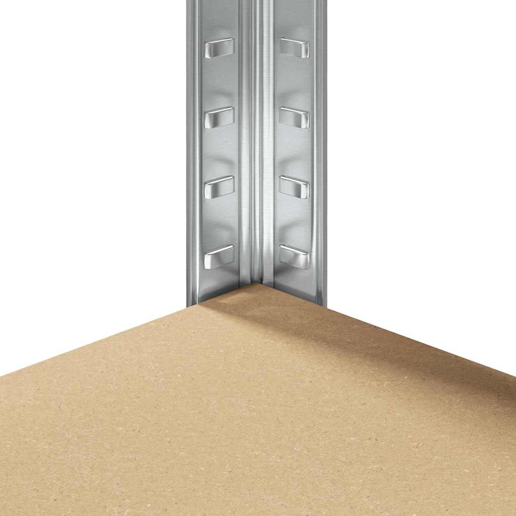 Corner Shelf with Shelf Silver 90 x 90 x 198 cm Engineered Wood