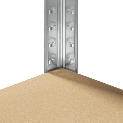 Corner Shelf with Shelf Silver 90 x 90 x 198 cm Engineered Wood