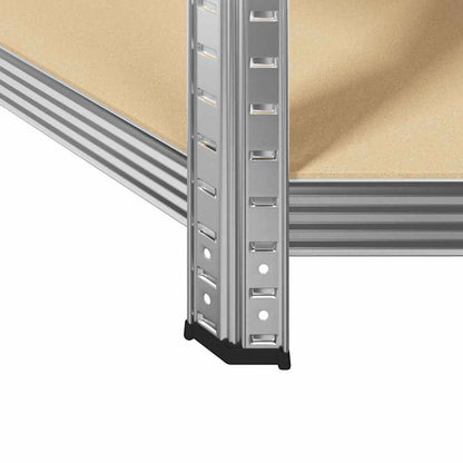 Corner Shelf with Shelf Silver 90 x 90 x 198 cm Engineered Wood
