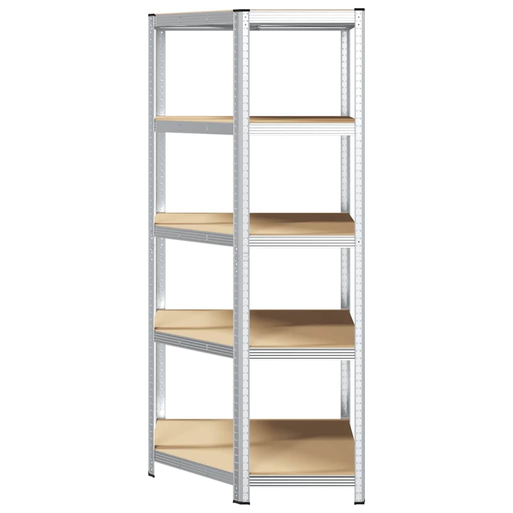 Corner Shelf with Shelf Silver 90 x 90 x 198 cm Engineered Wood