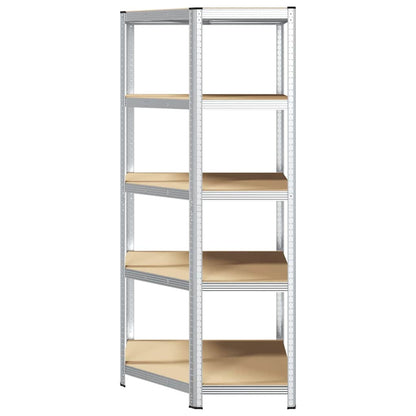 Corner Shelf with Shelf Silver 90 x 90 x 198 cm Engineered Wood