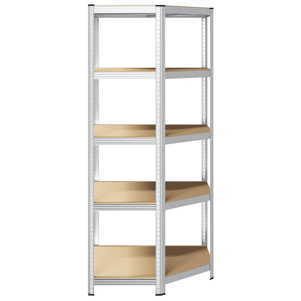Corner Shelf with Shelf Silver 90 x 90 x 198 cm Engineered Wood