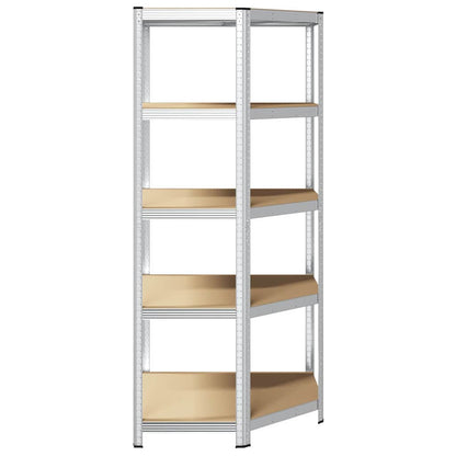 Corner Shelf with Shelf Silver 90 x 90 x 198 cm Engineered Wood