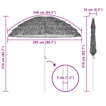 Garden Parasol Natural 205 x 205 x 210 cm