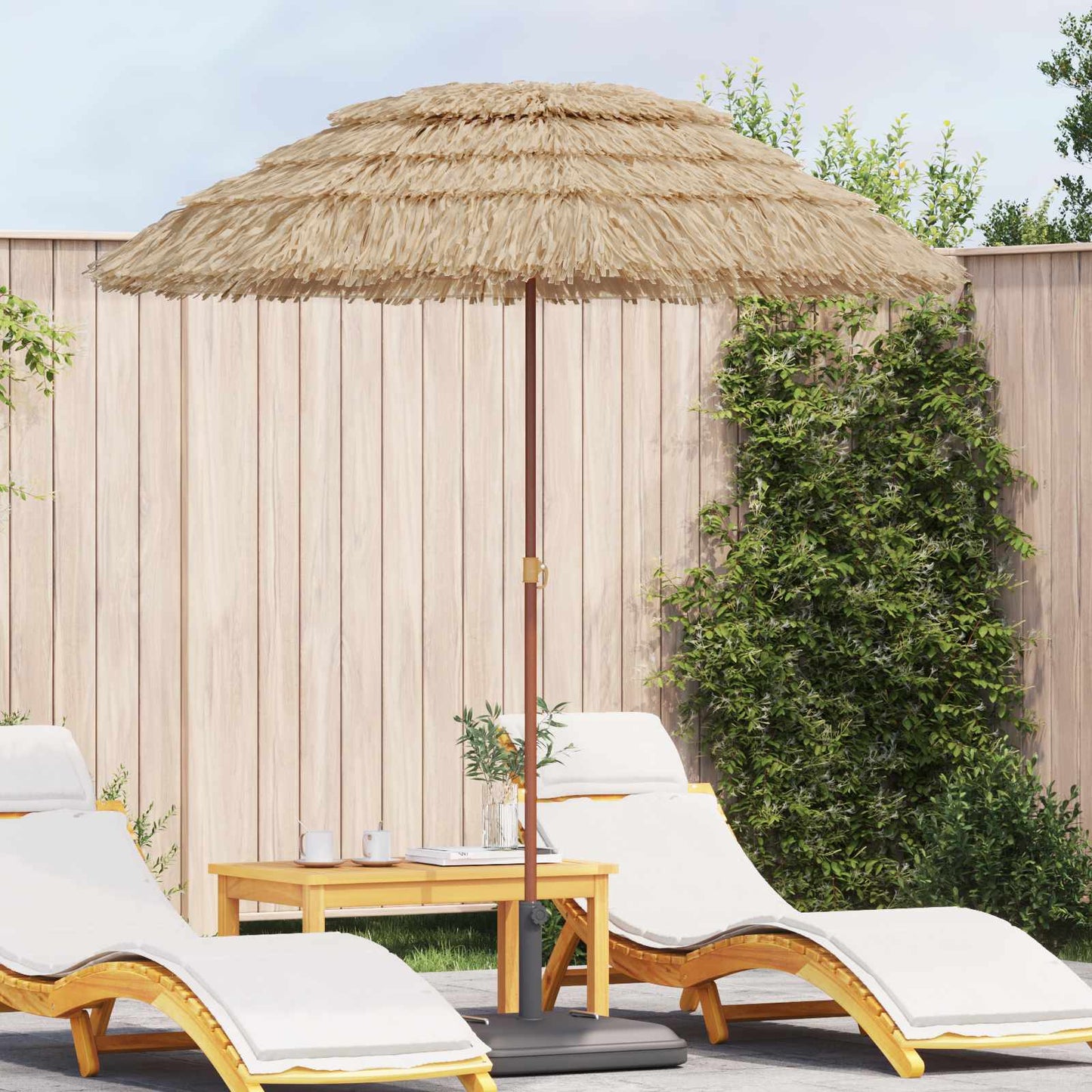Beach Parasol Natural 160 x 160 x 196 cm Polyester and Steel