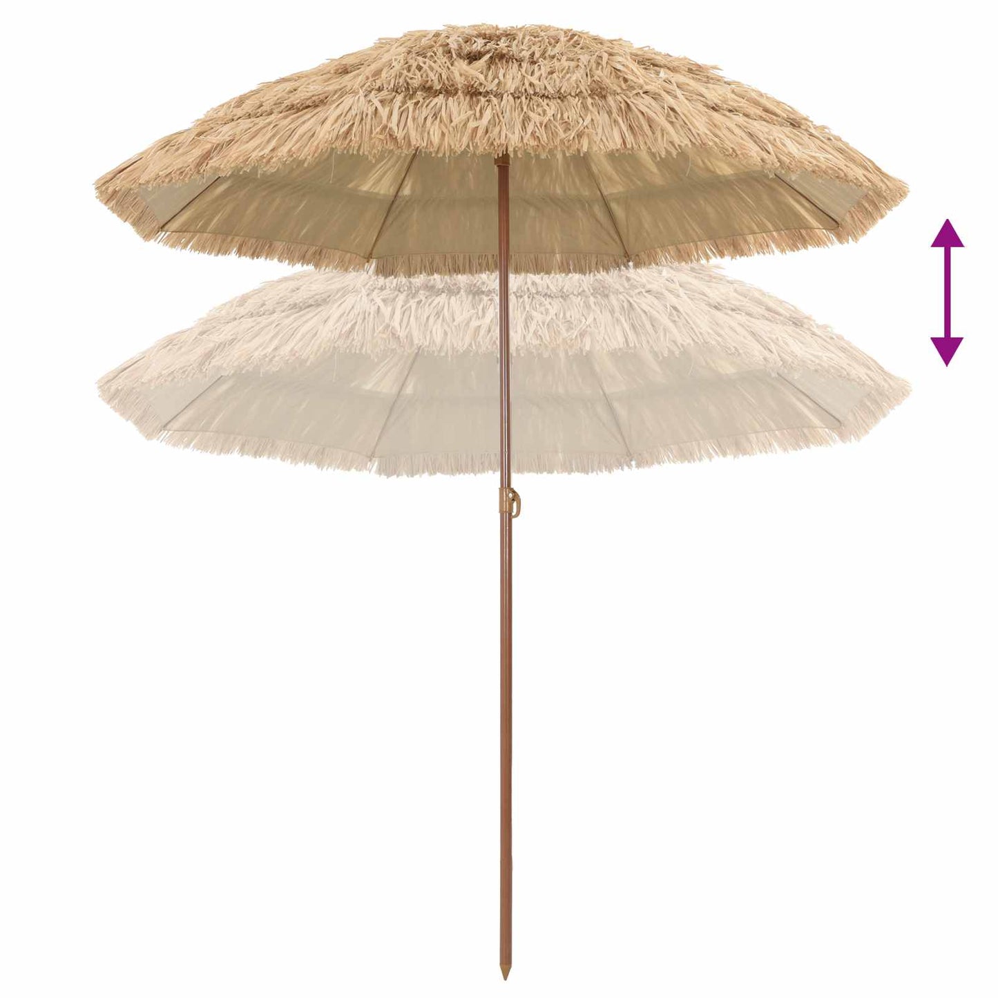 Beach Parasol Natural 160 x 160 x 196 cm Polyester and Steel