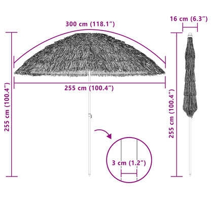 Beach Parasol Natural 255 x 255 x 255 cm Polyester and Steel