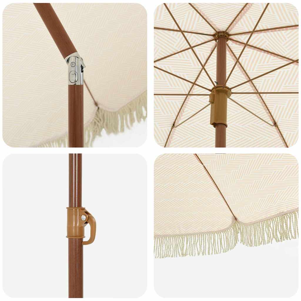 Beach Parasol Yellow and White 160 x 160 x 196 cm