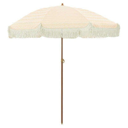 Beach Parasol Yellow and White 160 x 160 x 196 cm