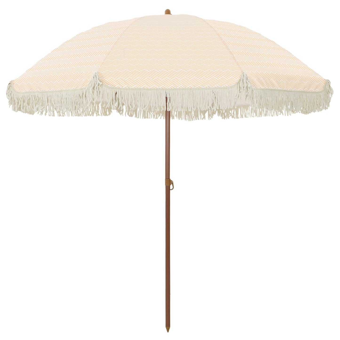 Beach Parasol Yellow and White 205 x 205 x 210 cm