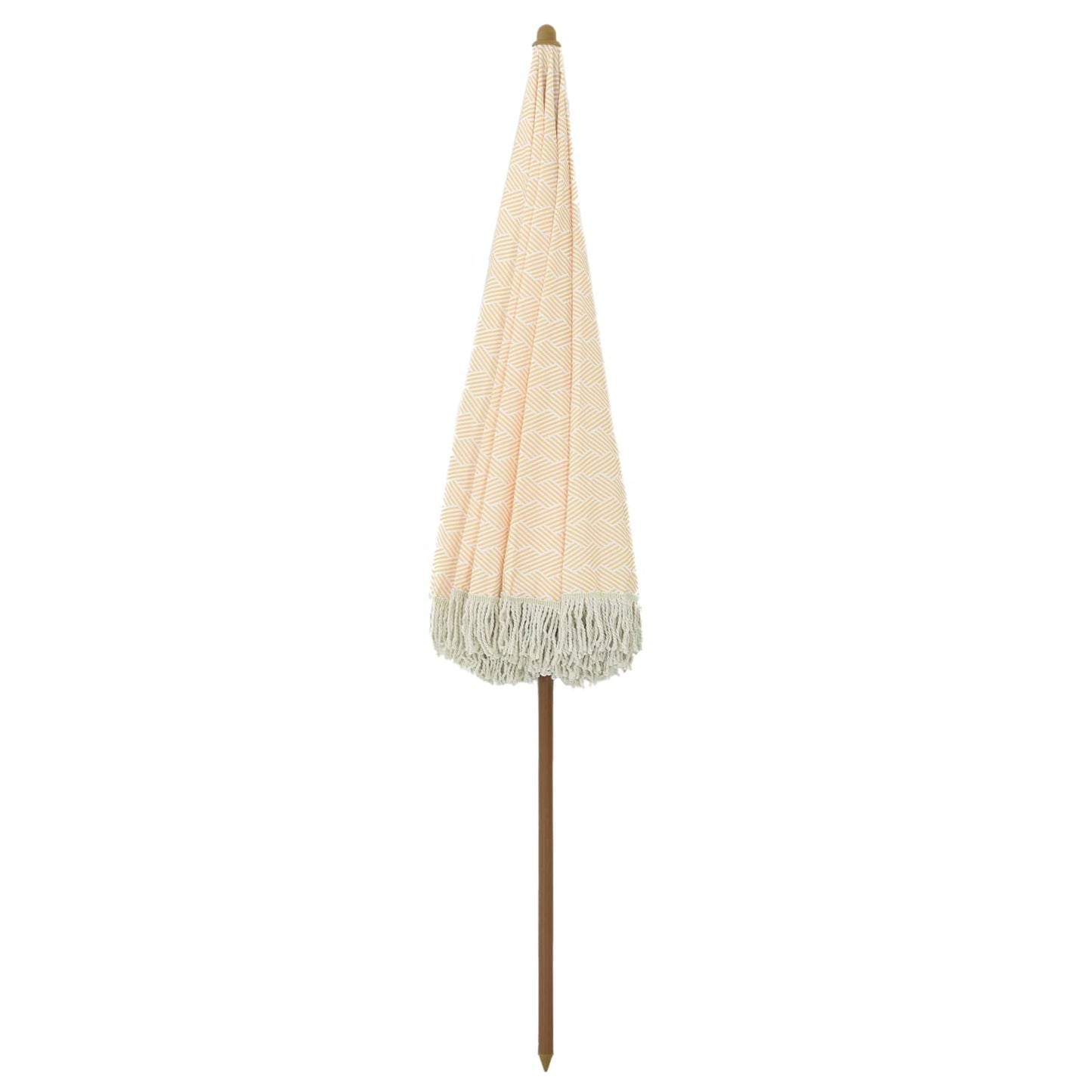Beach Parasol Yellow and White 205 x 205 x 210 cm