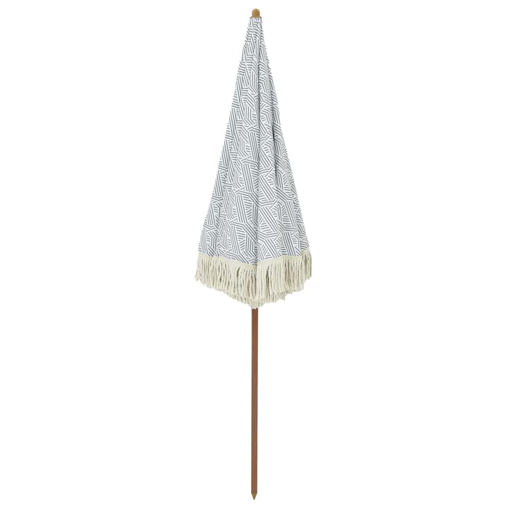 Beach Parasol Grey and White 160 x 160 x 196 cm