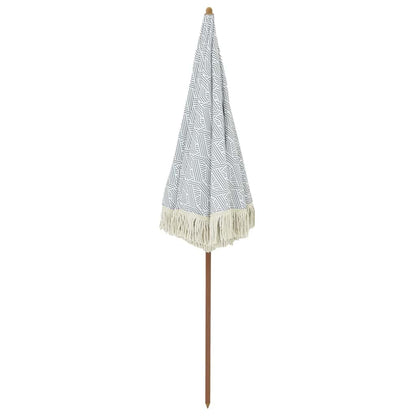 Beach Parasol Grey and White 160 x 160 x 196 cm