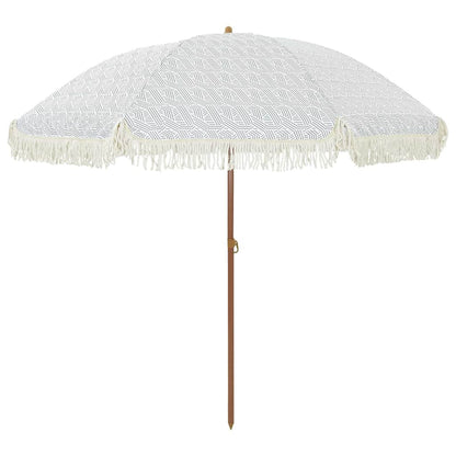 Beach Parasol Grey and White 205 x 205 x 210 cm