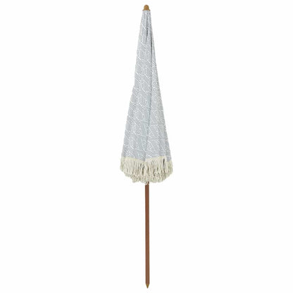 Beach Parasol Grey and White 205 x 205 x 210 cm