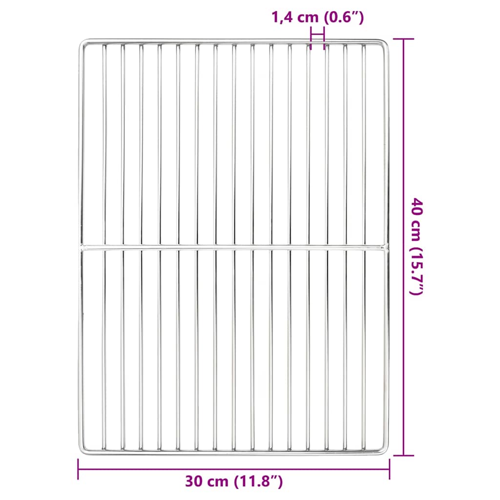 Grill Grate Silver 40 x 30 cm Stainless Steel