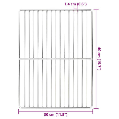 Grill Grate Silver 40 x 30 cm Stainless Steel