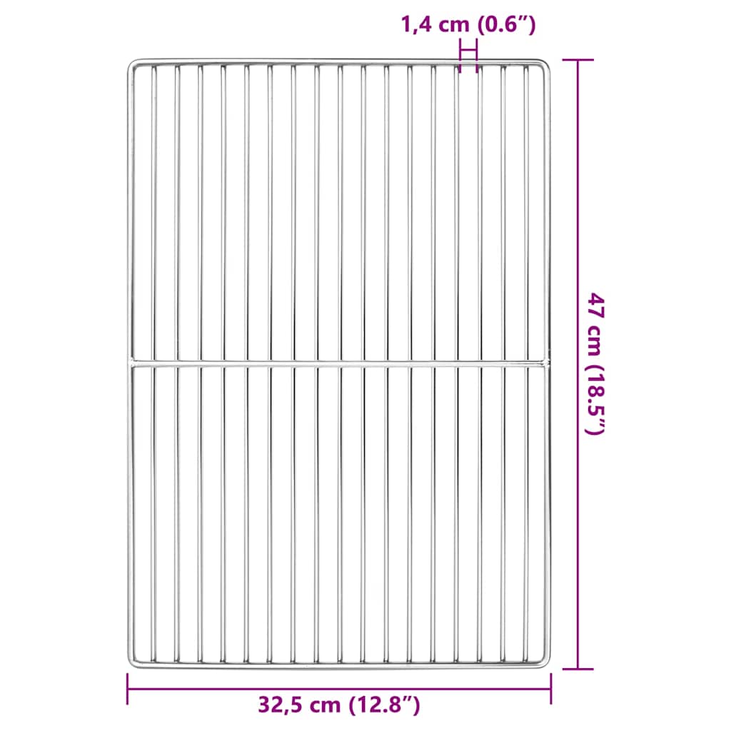 Grill Grate Silver 47 x 32.5 cm Stainless Steel