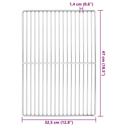 Grill Grate Silver 47 x 32.5 cm Stainless Steel