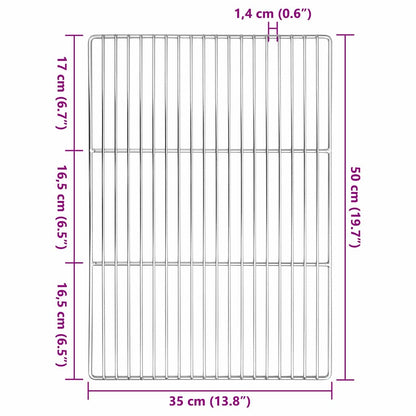 Grill Grate Silver 50 x 35 cm Stainless Steel