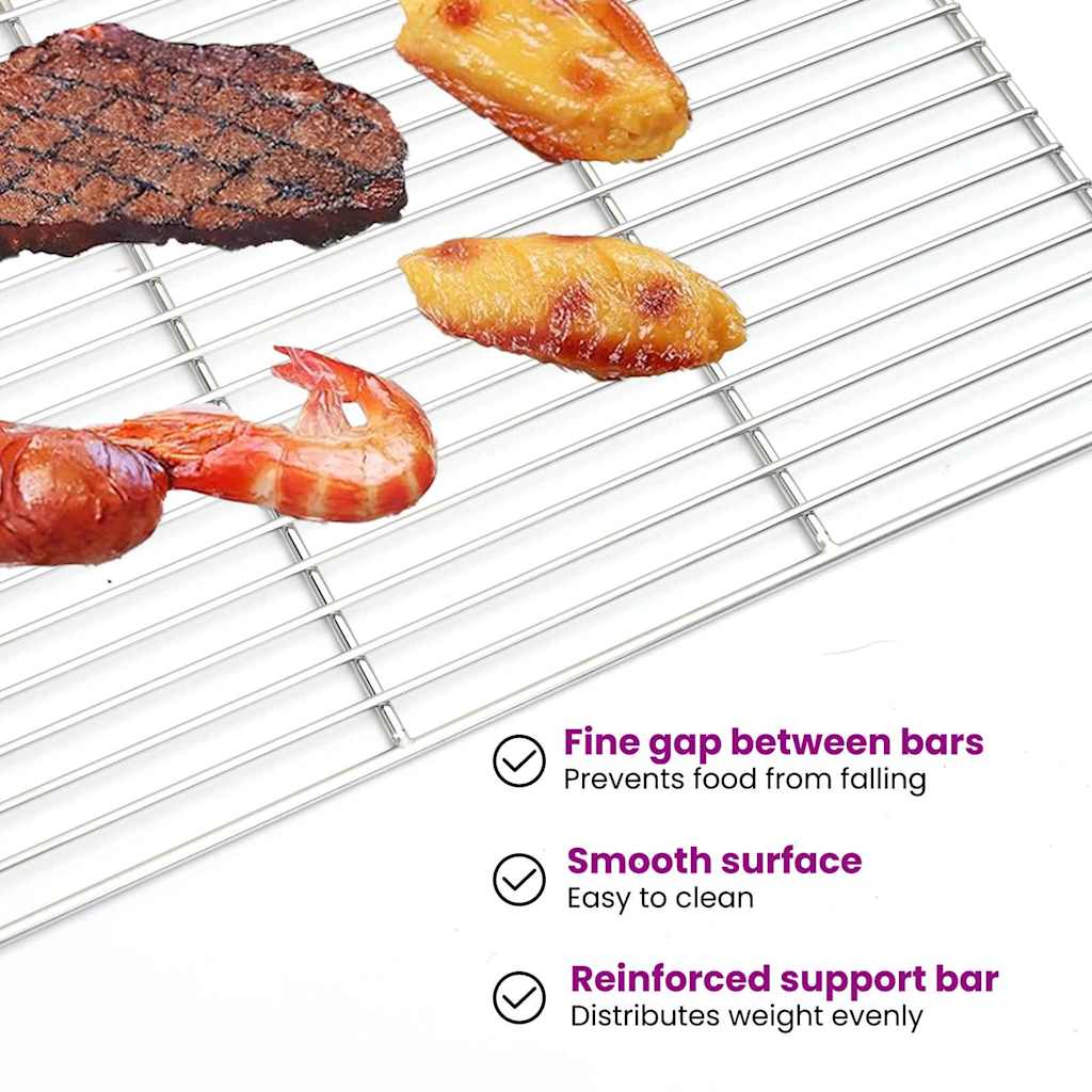 Grill Grate Silver 60 x 40 cm Stainless Steel