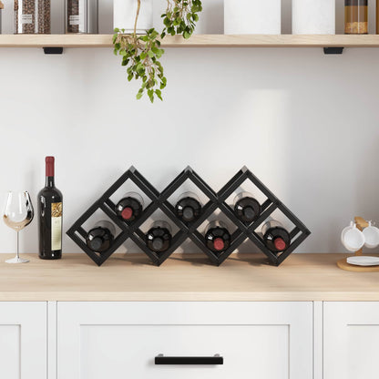 Wine Rack Black Oak 63 x 16.5 x 25 cm Powder-Coated Steel