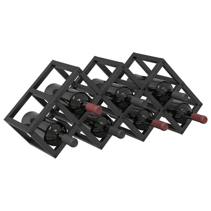 Wine Rack Black Oak 63 x 16.5 x 25 cm Powder-Coated Steel