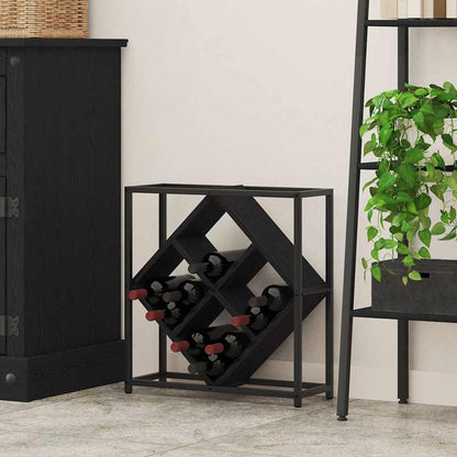 Wine Rack 16 bottles Engineered Wood Black Oak