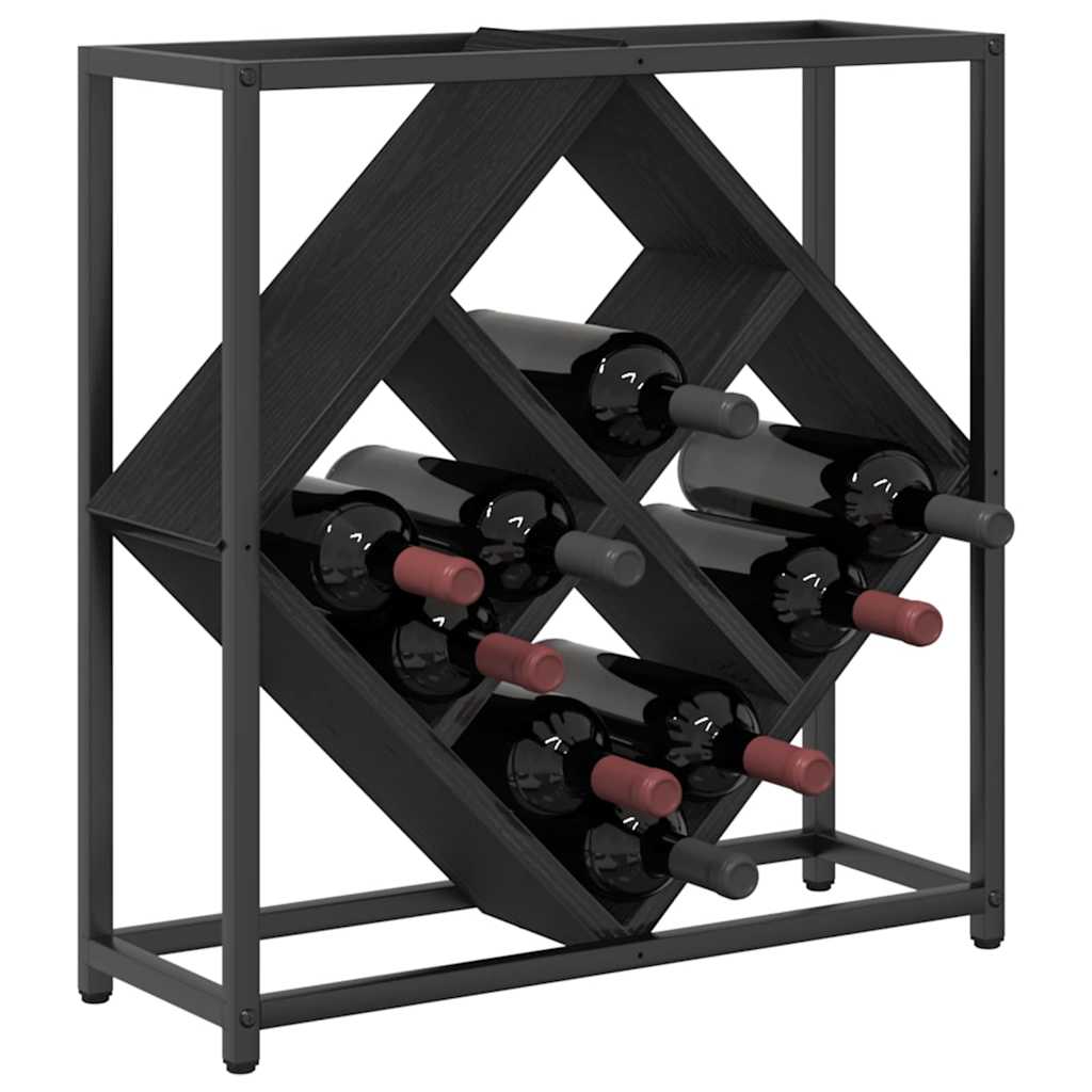 Wine Rack 16 bottles Engineered Wood Black Oak