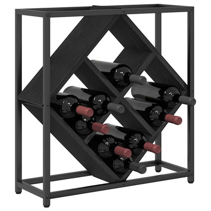 Wine Rack 16 bottles Engineered Wood Black Oak