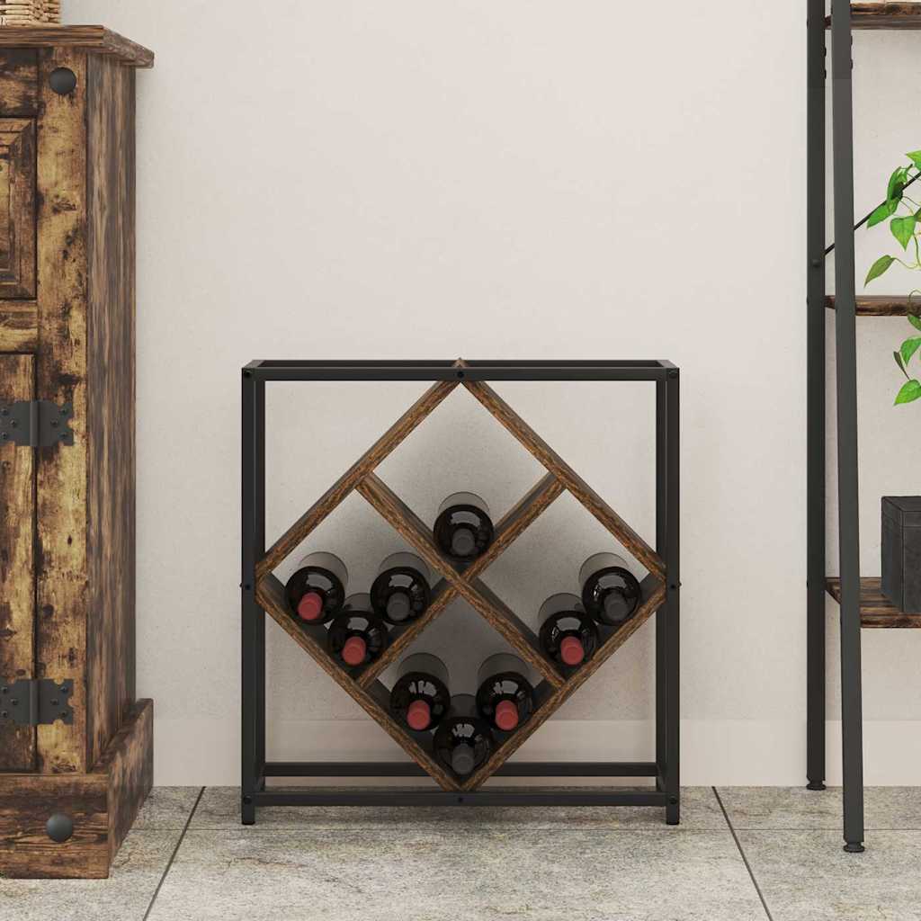 Wine Rack 16 bottles Engineered Wood Smoked Oak