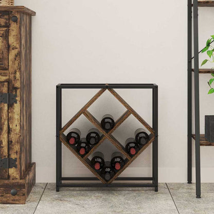Wine Rack 16 bottles Engineered Wood Smoked Oak