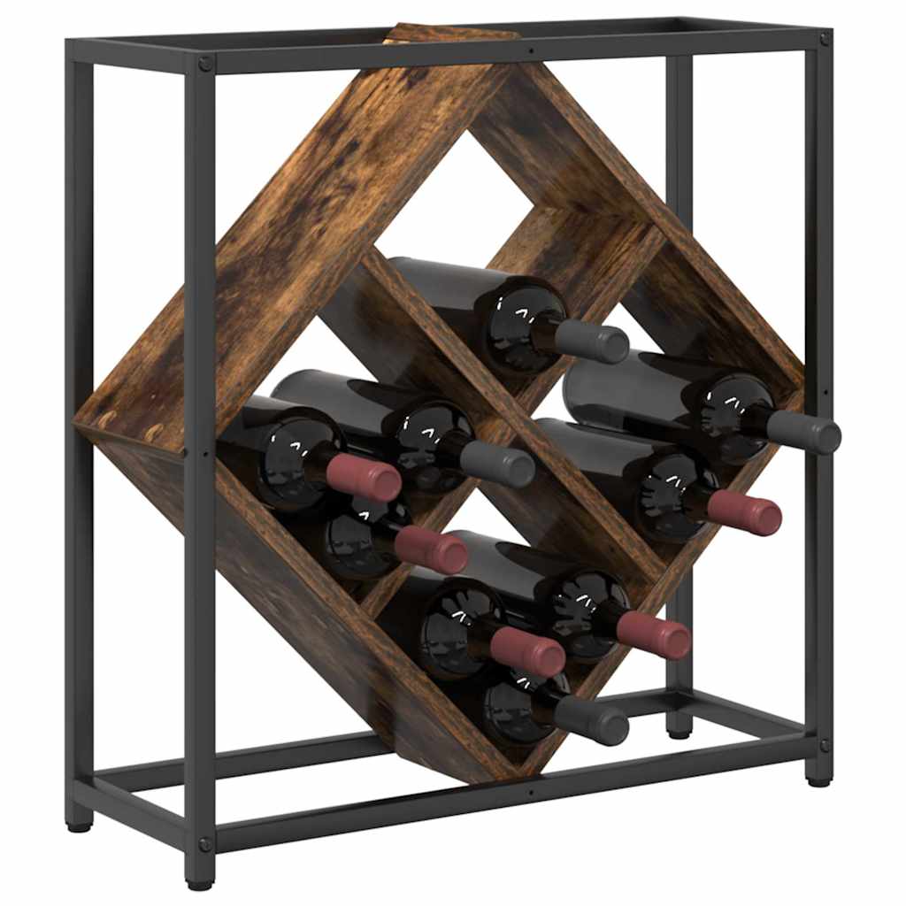 Wine Rack 16 bottles Engineered Wood Smoked Oak