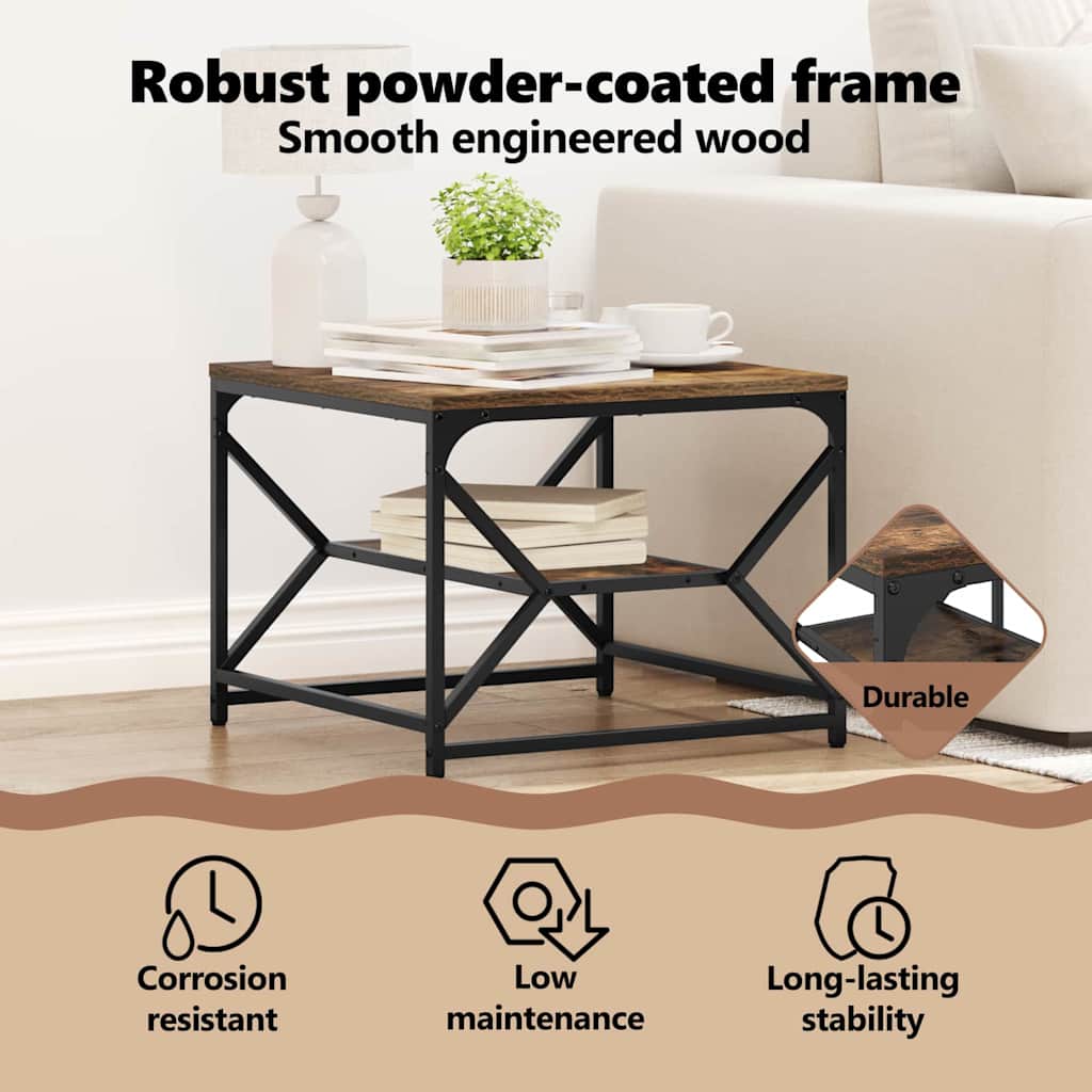 Coffee Table Smoked Oak 51 x 50 x 40 cm