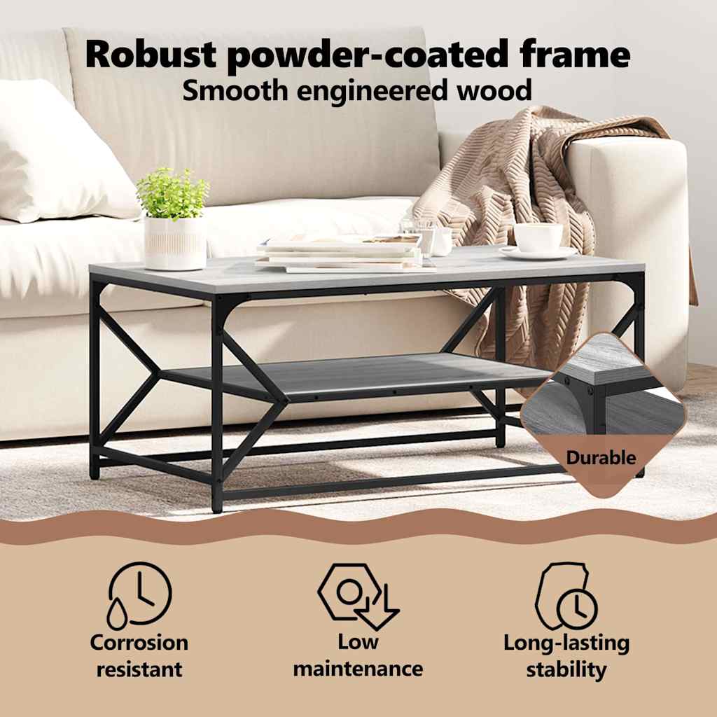 Coffee Table Grey Sonoma 90 x 50 x 40 cm