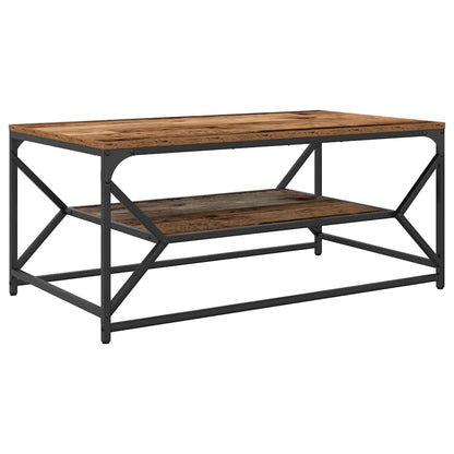 Coffee Table Old Wood 90 x 50 x 40 cm Engineered Wood and Steel
