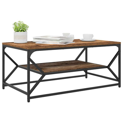 Coffee Table Old Wood 90 x 50 x 40 cm Engineered Wood and Steel