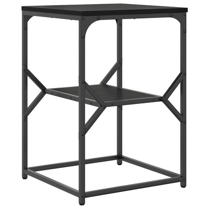 Side Table Black Oak 41 x 40 x 60 cm Engineered Wood and Steel