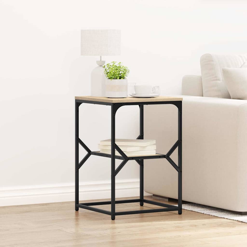 Side Table Sonoma Oak 41 x 40 x 60 cm Engineered Wood and Steel