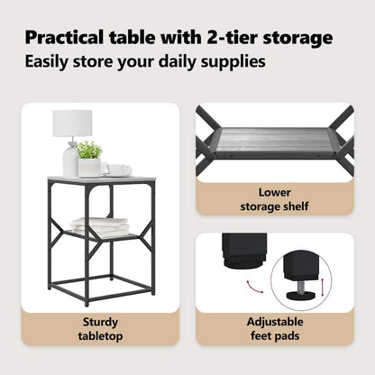 Side Table Grey Sonoma 41 x 40 x 60 cm