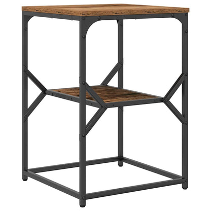 Side Table Old Wood 41 x 40 x 60 cm Engineered Wood and Steel
