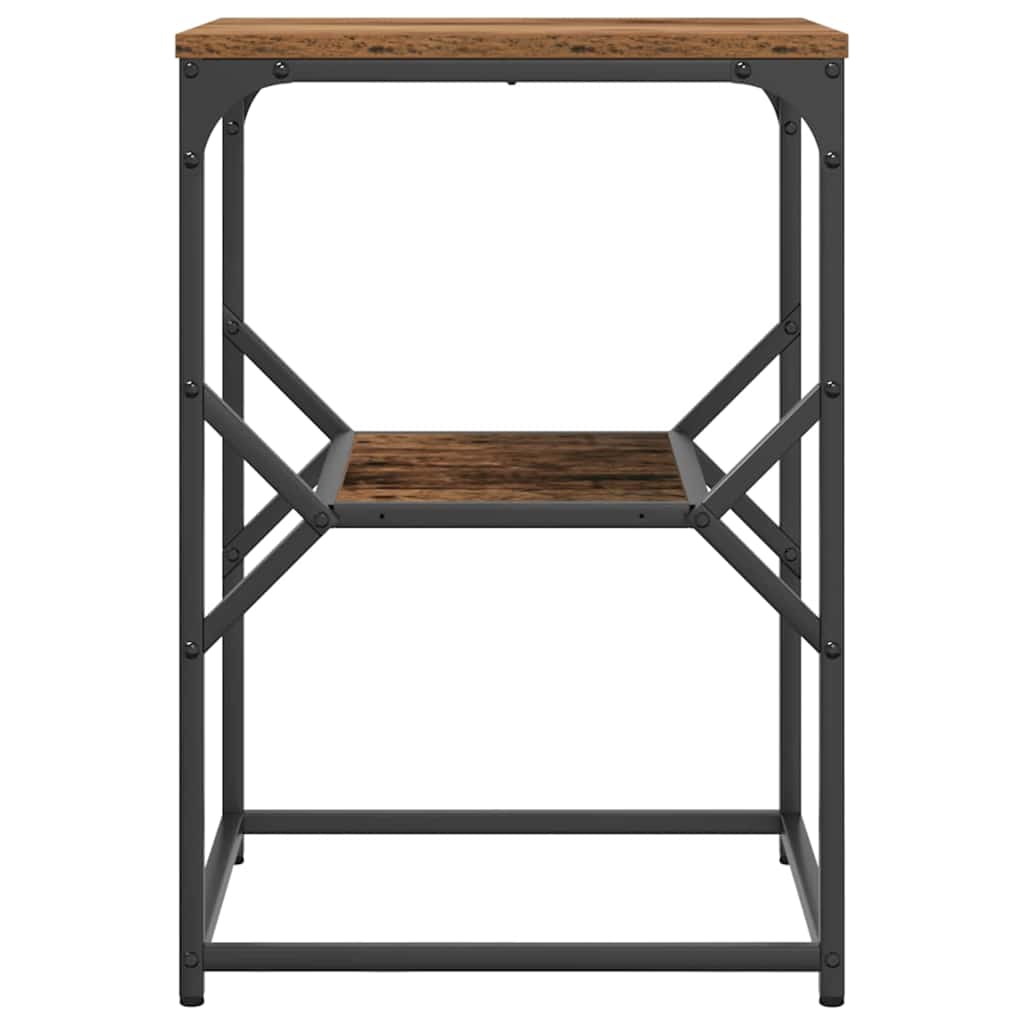 Side Table Old Wood 41 x 40 x 60 cm Engineered Wood and Steel