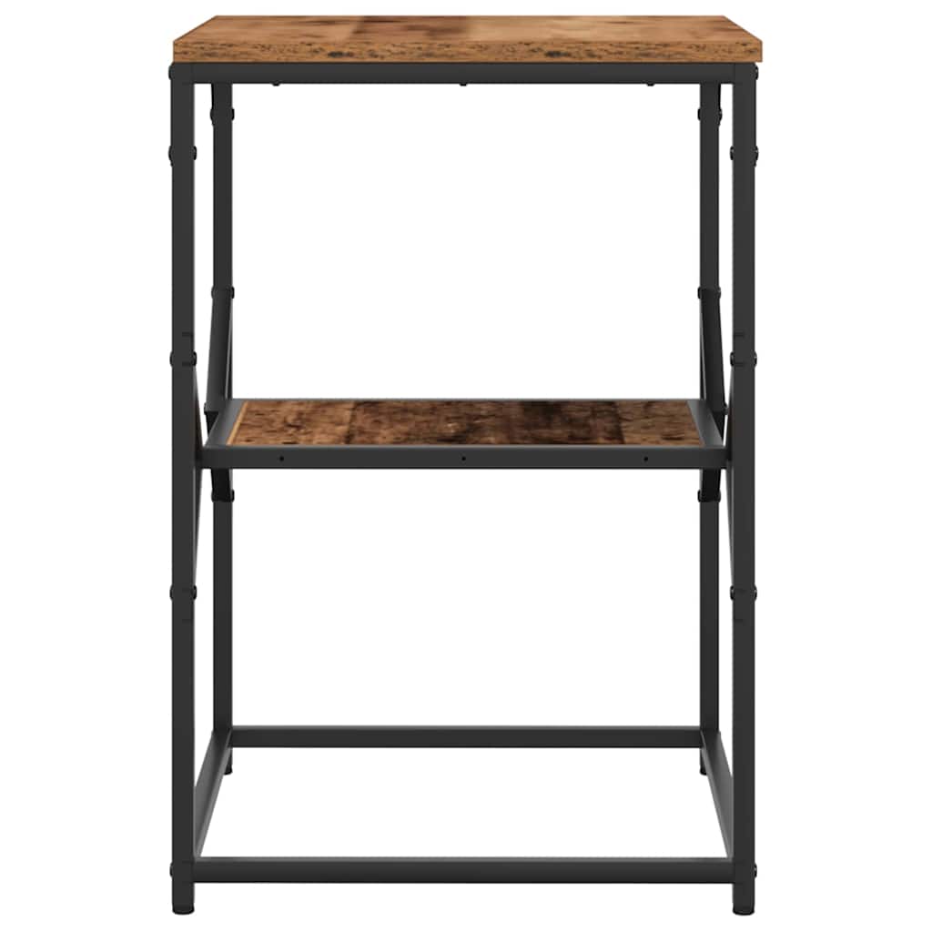 Side Table Old Wood 41 x 40 x 60 cm Engineered Wood and Steel