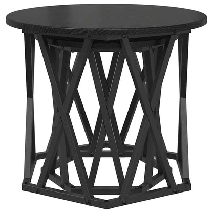 Side Table 2 pcs Black Oak Engineered Wood and Steel