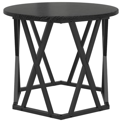 Side Table 2 pcs Black Oak Engineered Wood and Steel