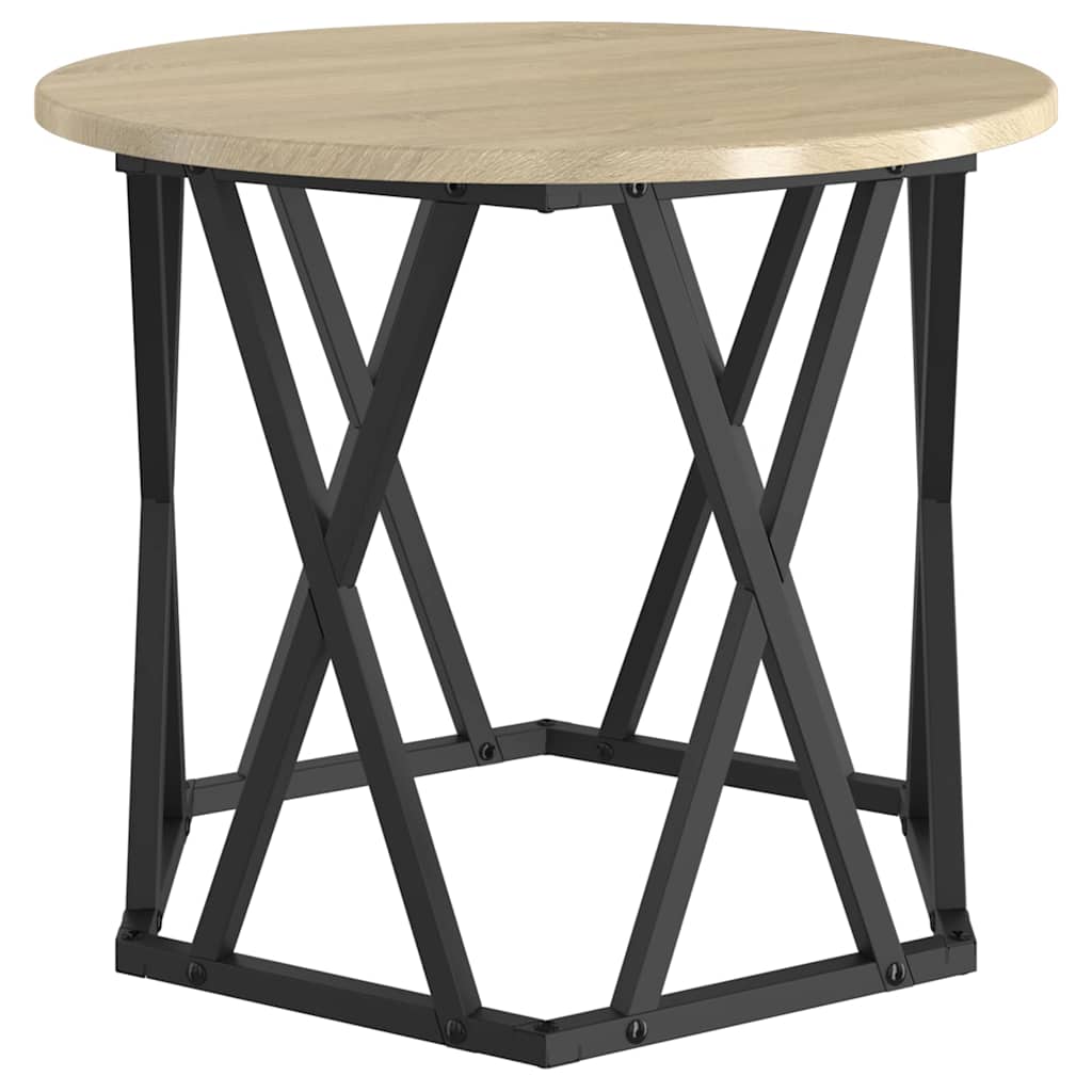 Side Table 2 pcs Sonoma Oak Engineered Wood and Steel