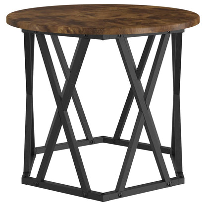 Side Table 2 pcs Smoked Oak Engineered Wood and Steel