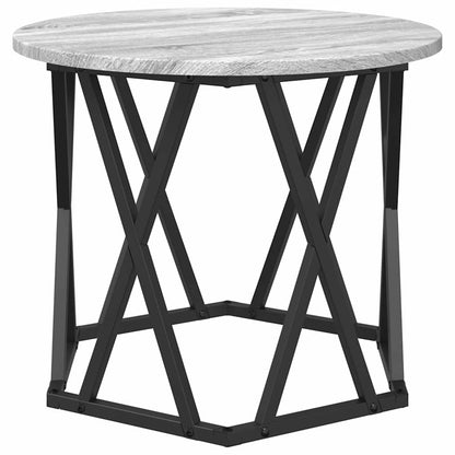 Side Table 2 pcs Grey Sonoma Engineered Wood and Steel